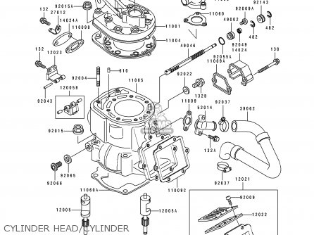 CYLINDER HEAD/CYLINDER - KDX250-D2 1992 AL