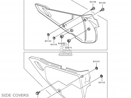 SIDE COVERS - KDX250-D2 1992 AL
