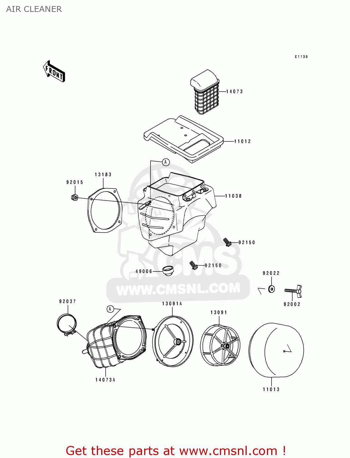 AIR CLEANER KDX250-D2 1992 USA CANADA