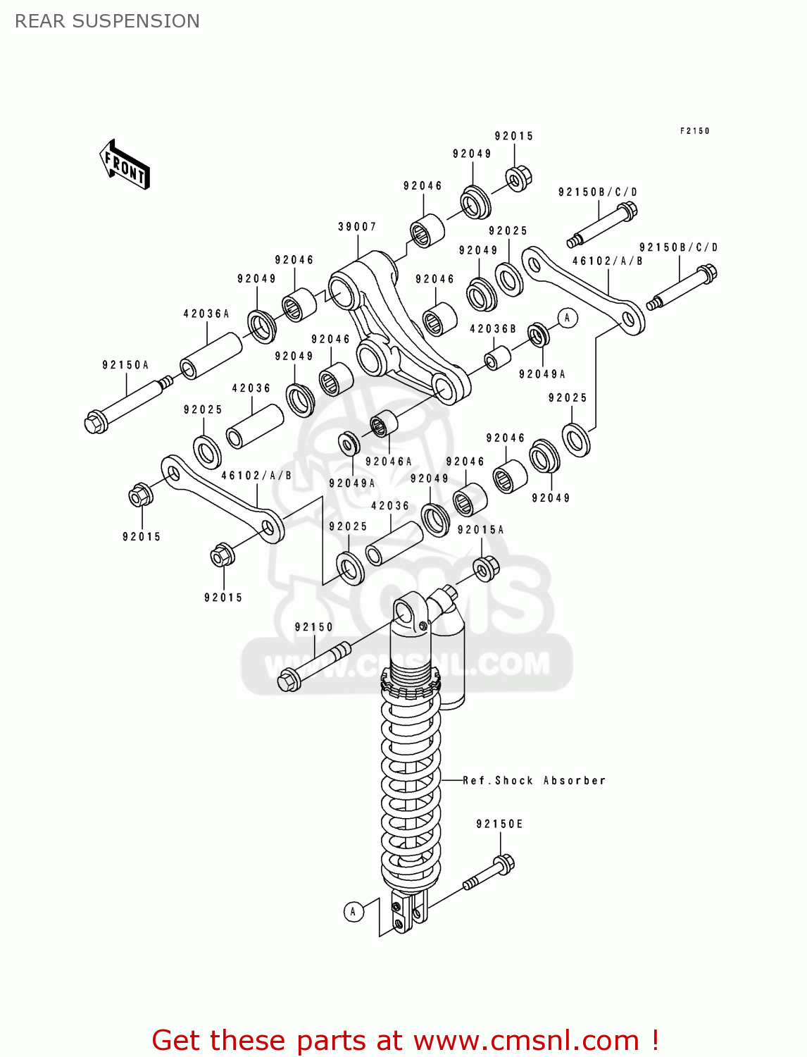 REAR SUSPENSION KDX250-D2 1992 USA CANADA
