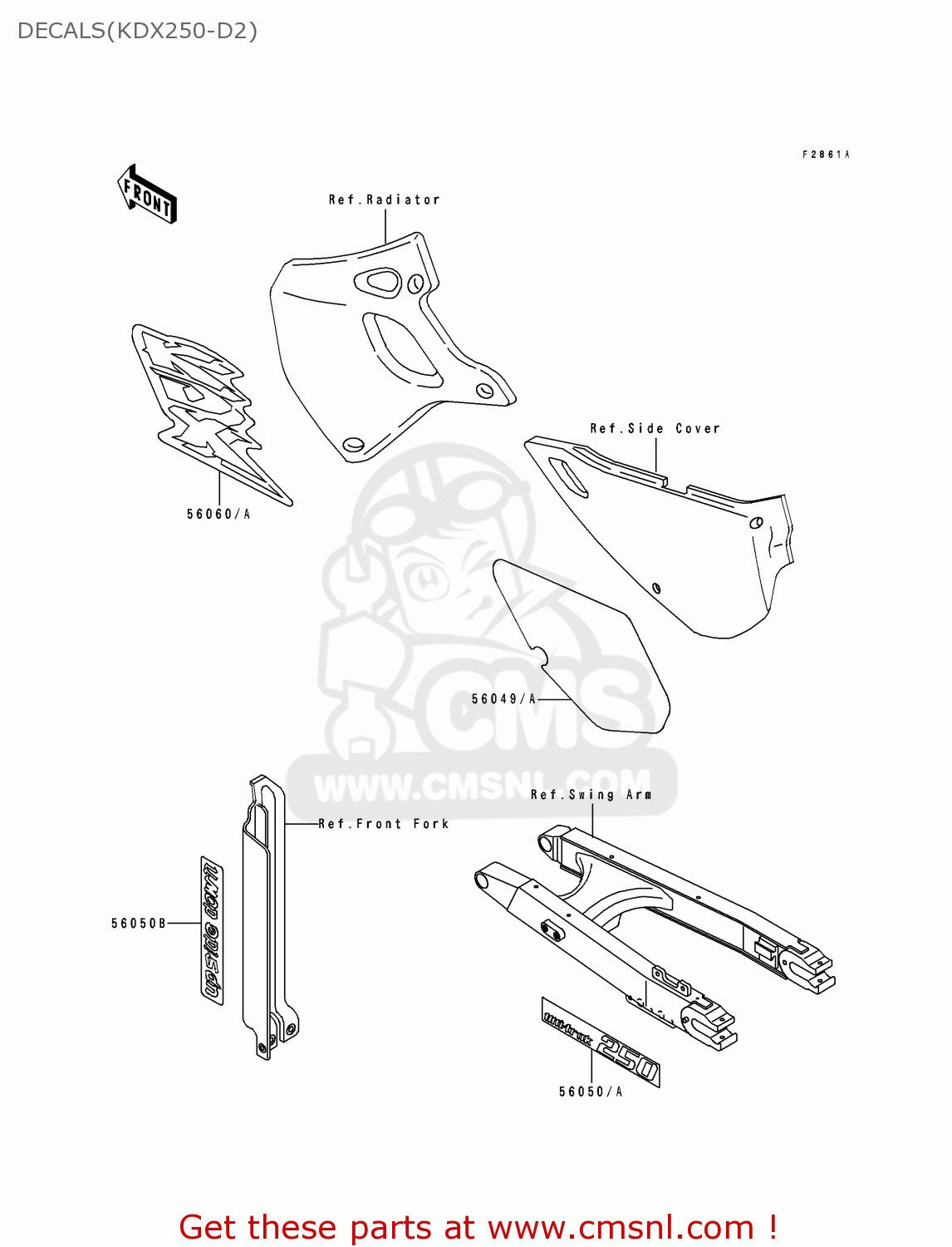 DECALS(KDX250-D2) KDX250-D2 1992 USA CANADA