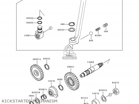 KICKSTARTER MECHANISM - KDX250-D2 1992 USA CANADA