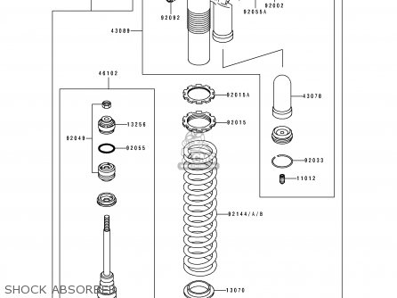 SHOCK ABSORBER - KDX250-D2 1992 USA CANADA