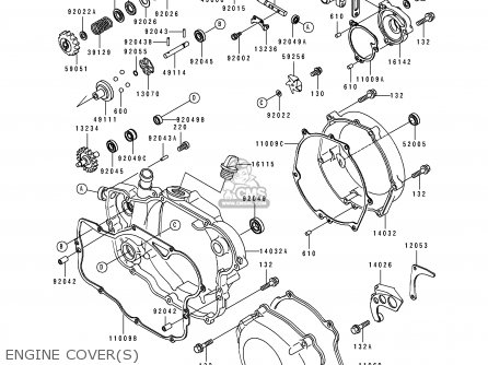 ENGINE COVER(S) - KDX250-D3 1993 AL