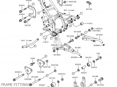 FRAME FITTINGS - KDX250-D3 1993 AL