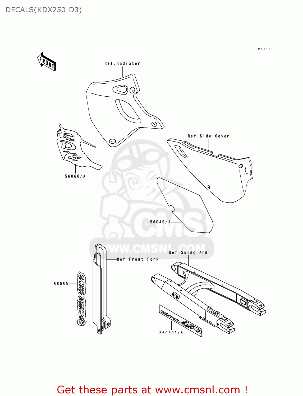 DECALS(KDX250-D3) KDX250-D3 1993 USA CANADA
