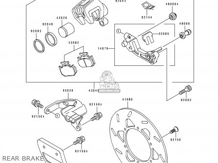 REAR BRAKE - KDX250-D3 1993 USA CANADA