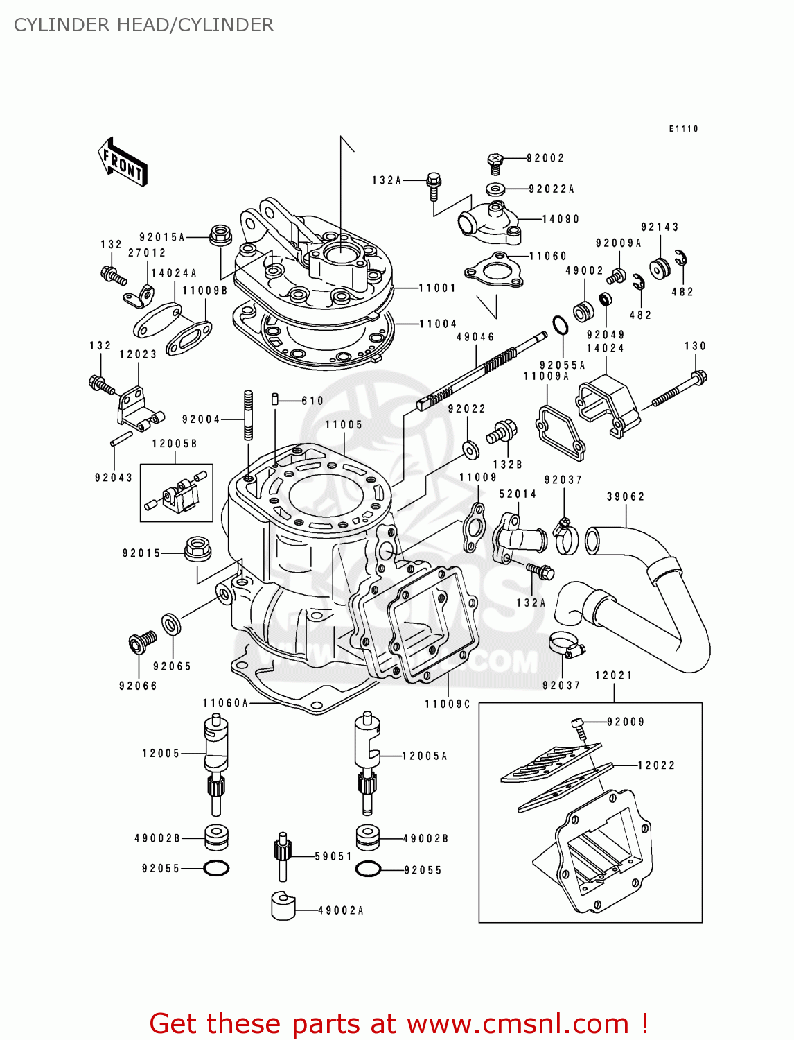 CYLINDER HEAD/CYLINDER KDX250-D4 1994 AL