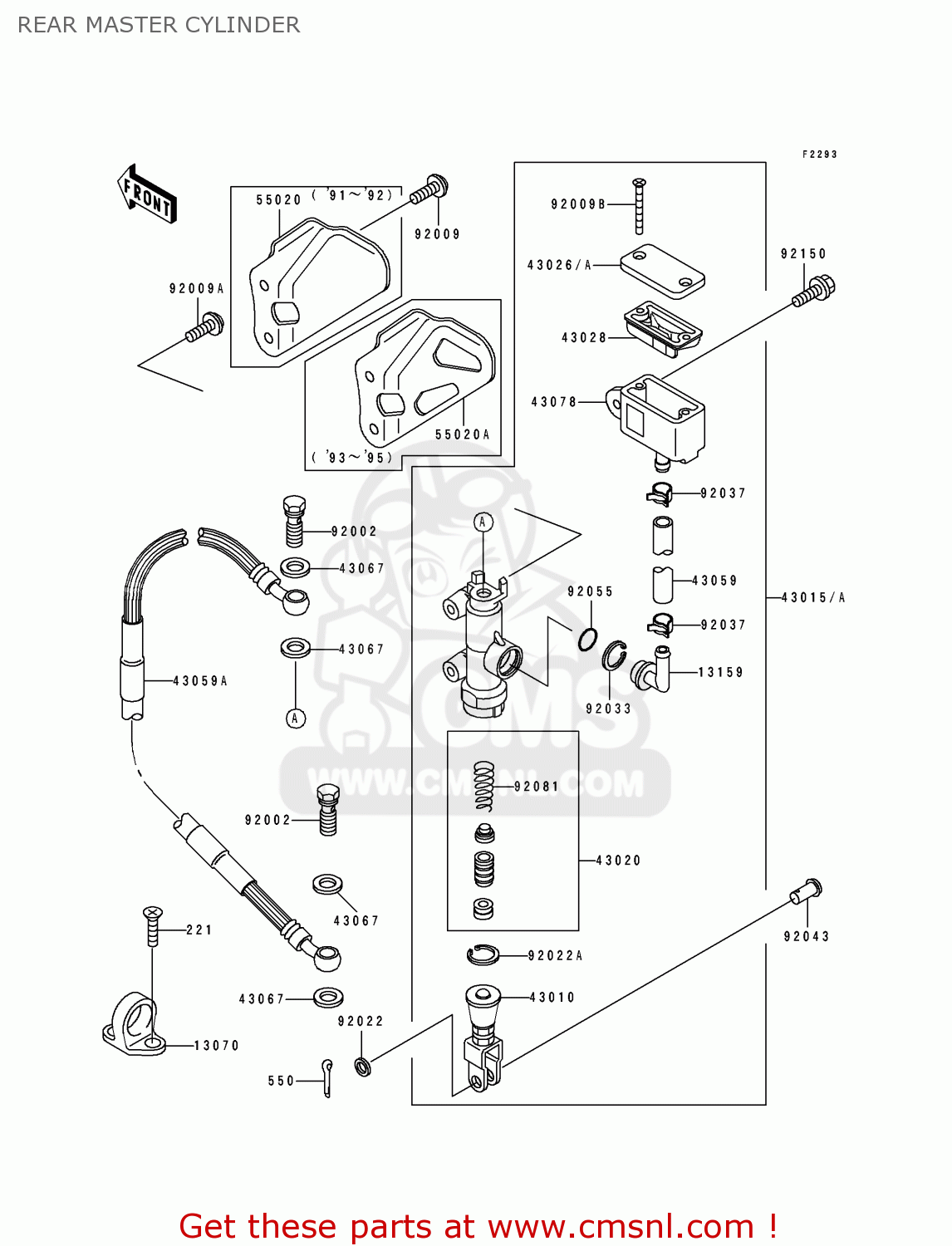REAR MASTER CYLINDER KDX250-D4 1994 AL
