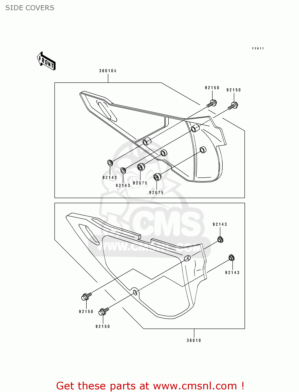 SIDE COVERS KDX250-D4 1994 AL