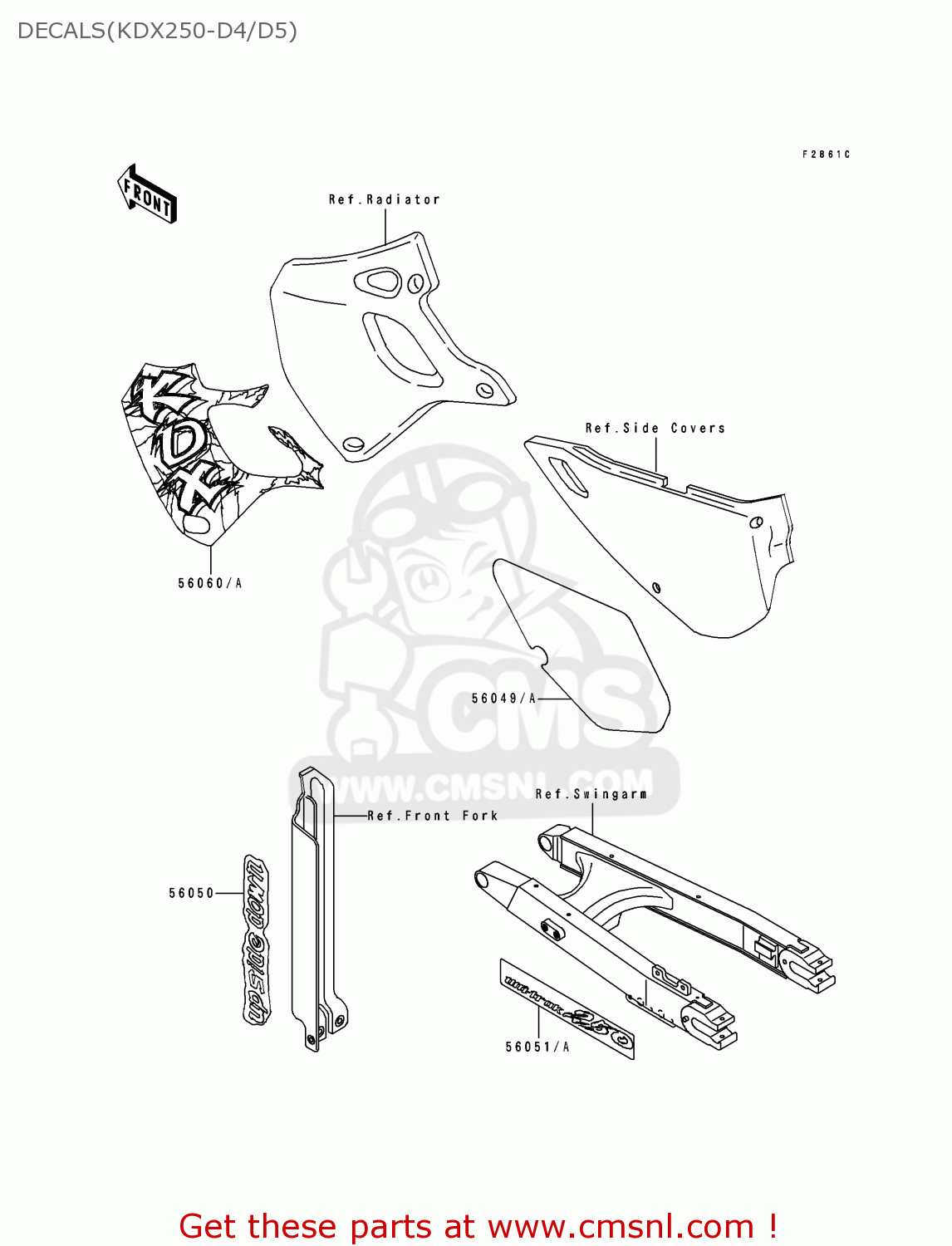 DECALS(KDX250-D4/D5) KDX250-D4 1994 AL