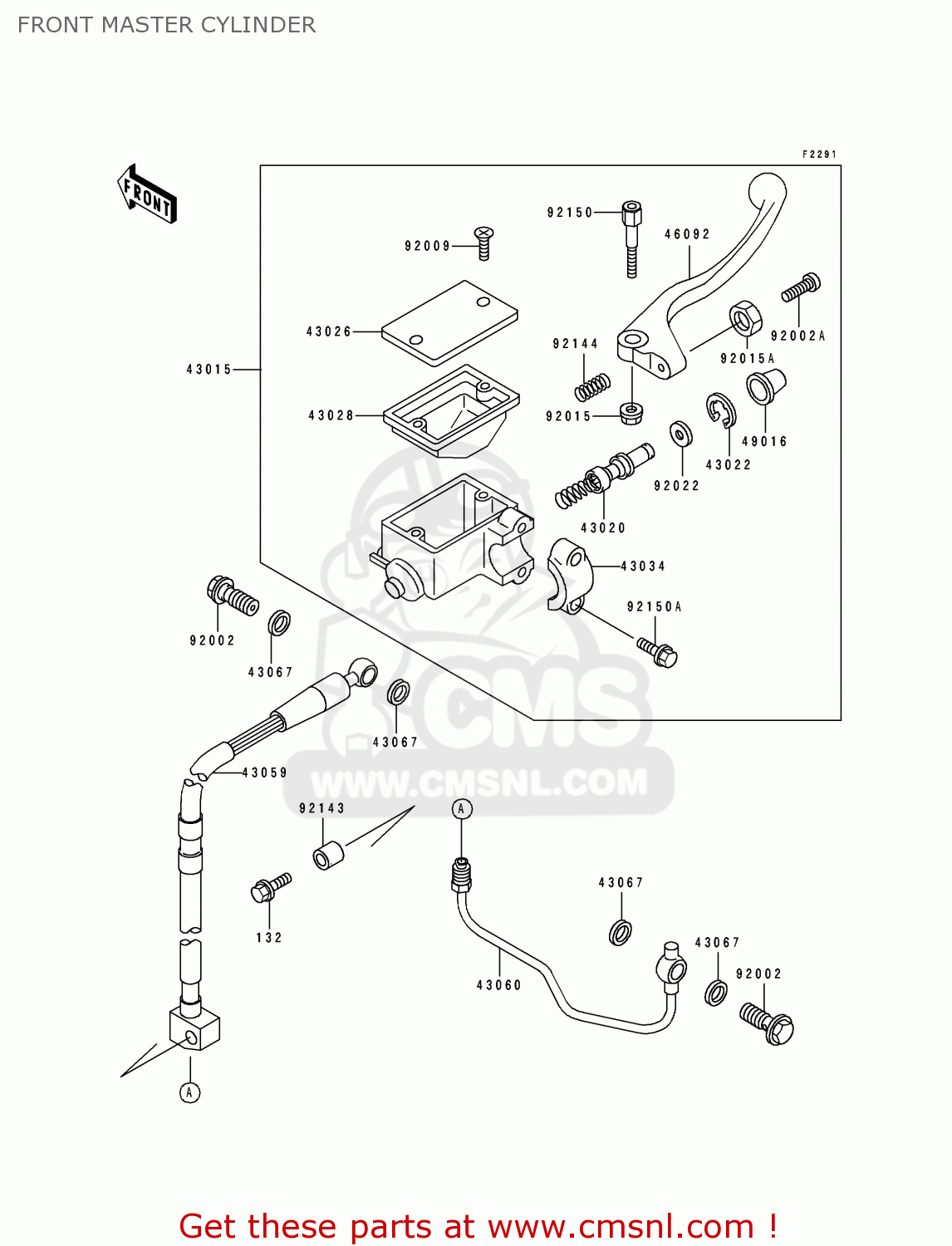 FRONT MASTER CYLINDER KDX250-D4 1994 USA CANADA