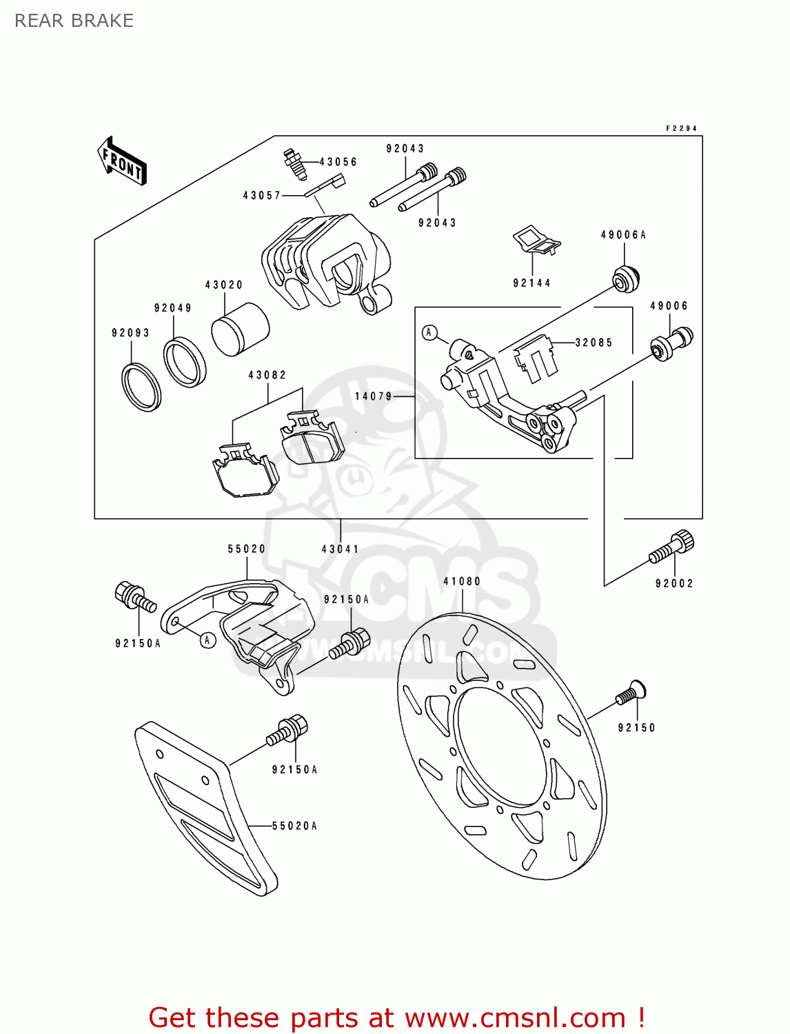 REAR BRAKE KDX250-D4 1994 USA CANADA