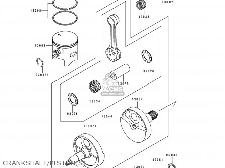 CRANKSHAFT/PISTON(S) - KDX250-D6 1995 FRANCE