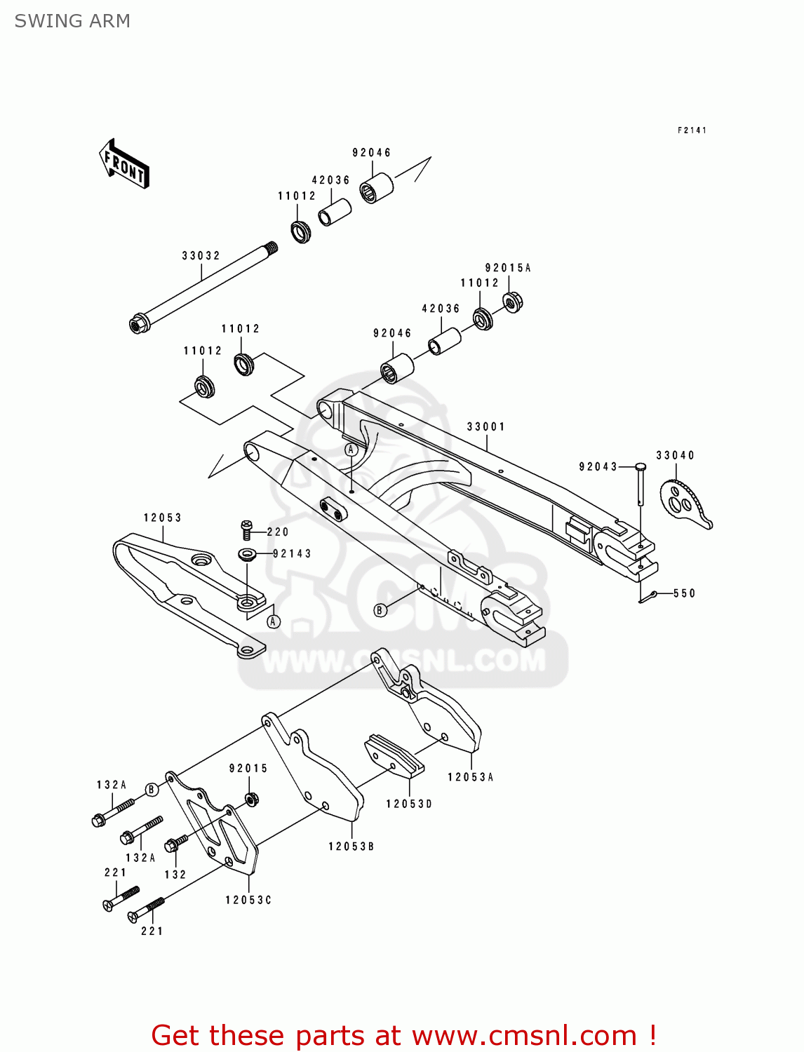 SWING ARM KDX250-E1 1991 EUROPE FR GR AS