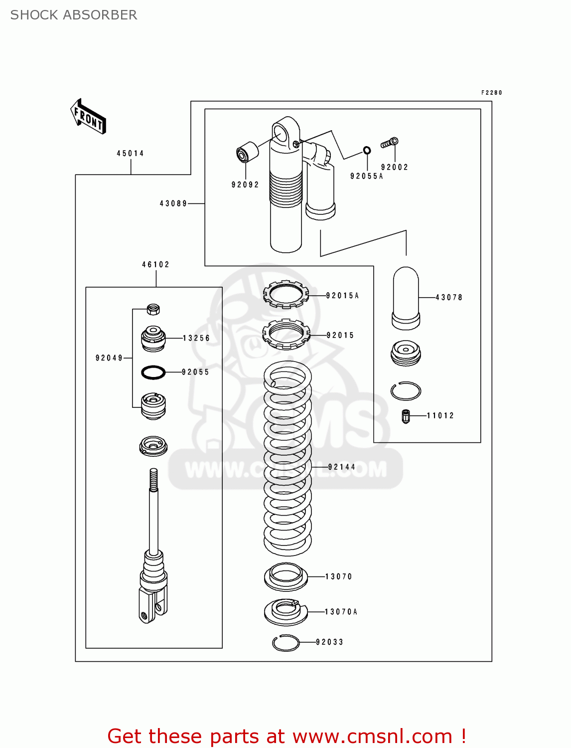 SHOCK ABSORBER KDX250-E1 1991 EUROPE FR GR AS