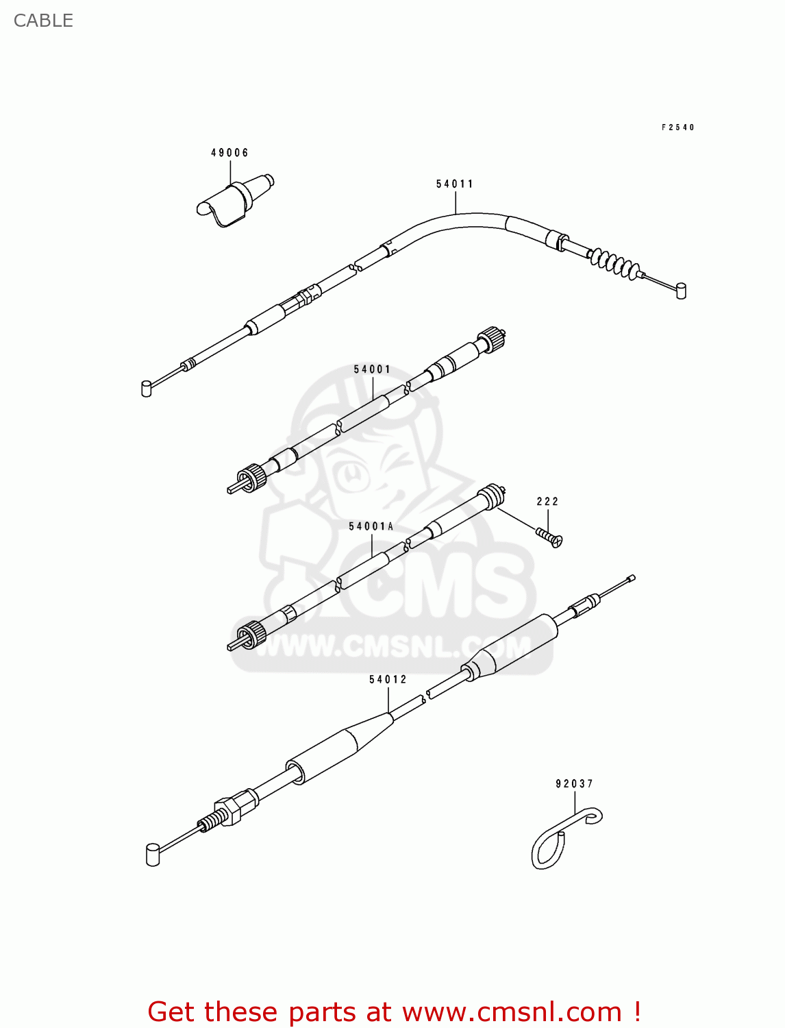CABLE KDX250-E1 1991 EUROPE FR GR AS