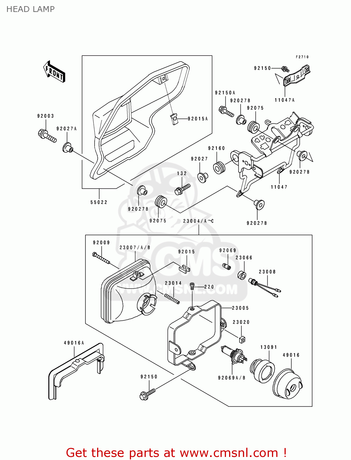 HEAD LAMP KDX250-E1 1991 EUROPE FR GR AS