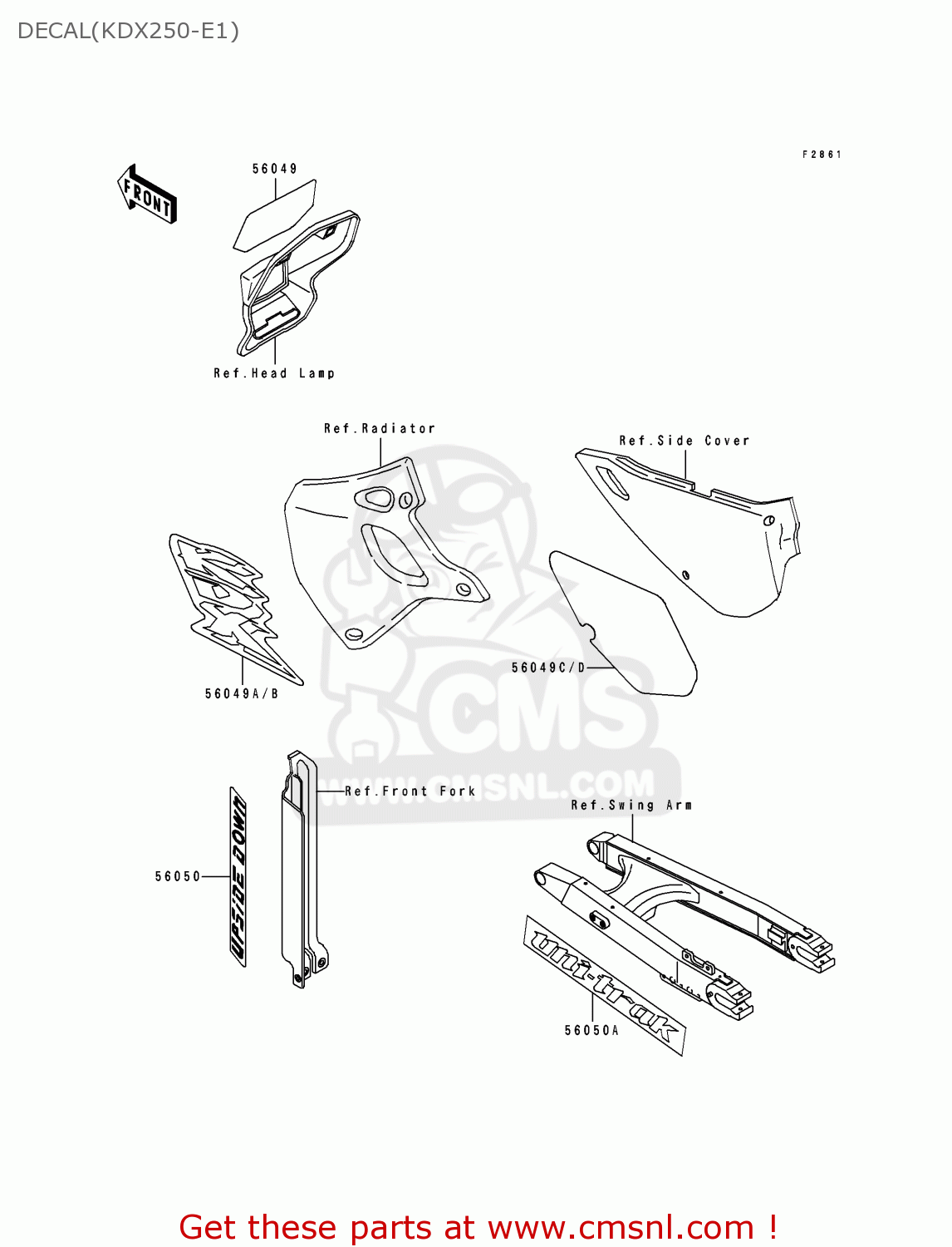 DECAL(KDX250-E1) KDX250-E1 1991 EUROPE FR GR AS