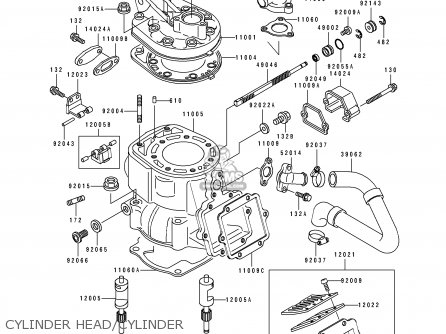 CYLINDER HEAD/CYLINDER - KDX250-E1 1991 EUROPE FR GR AS