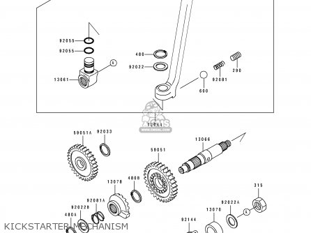 KICKSTARTER MECHANISM - KDX250-E1 1991 EUROPE FR GR AS