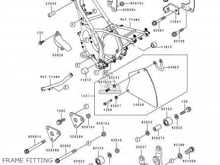 FRAME FITTING - KDX250-E1 1991 EUROPE FR GR AS