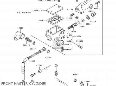 FRONT MASTER CYLINDER - KDX250-E1 1991 EUROPE FR GR AS