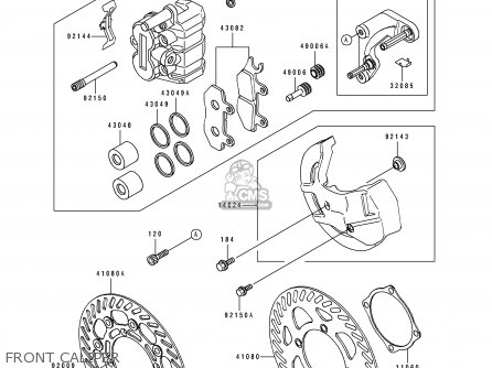FRONT CALIPER - KDX250-E1 1991 EUROPE FR GR AS