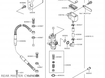 REAR MASTER CYLINDER - KDX250-E1 1991 EUROPE FR GR AS