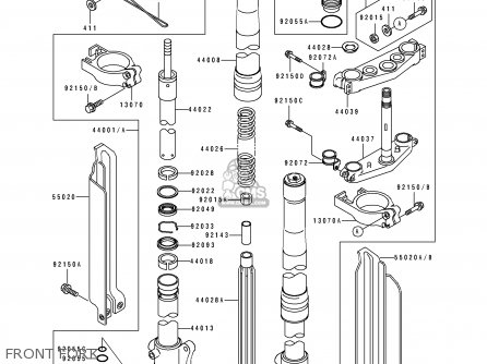 FRONT FORK - KDX250-E1 1991 EUROPE FR GR AS