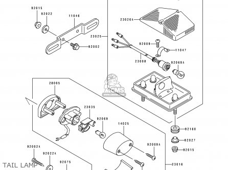 TAIL LAMP - KDX250-E1 1991 EUROPE FR GR AS