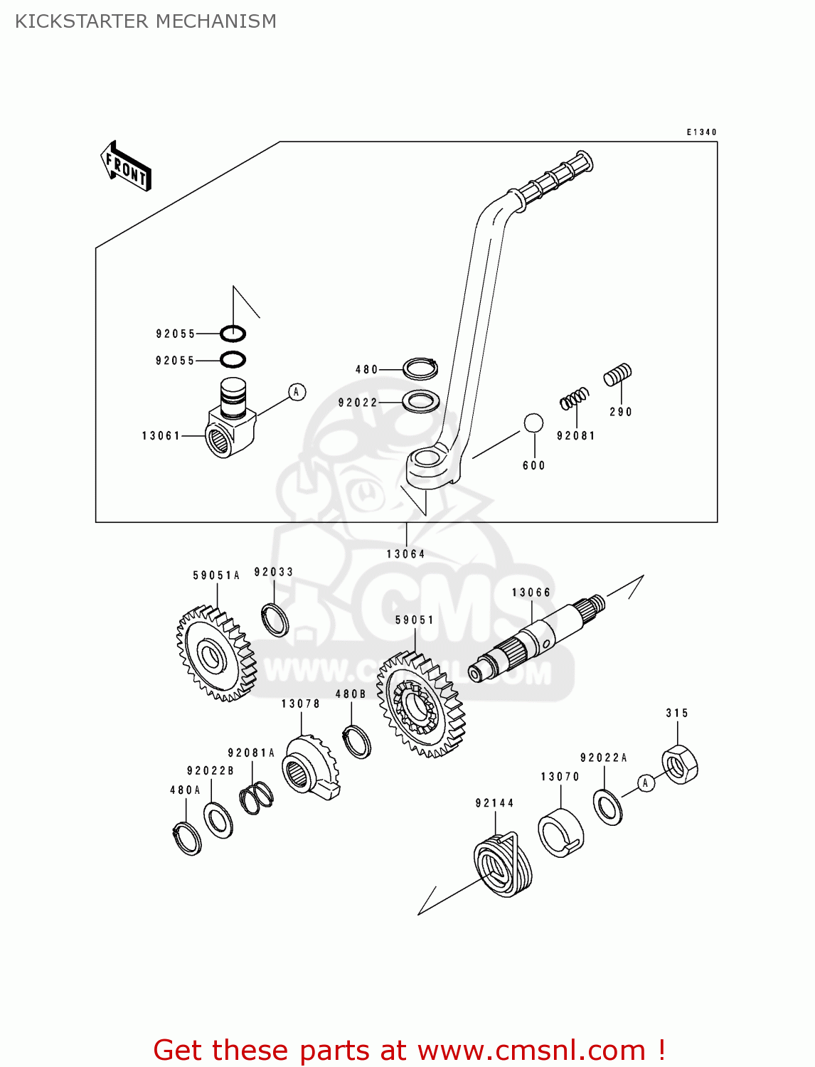 KICKSTARTER MECHANISM KDX250-E2 1992 EUROPE FR GR AS