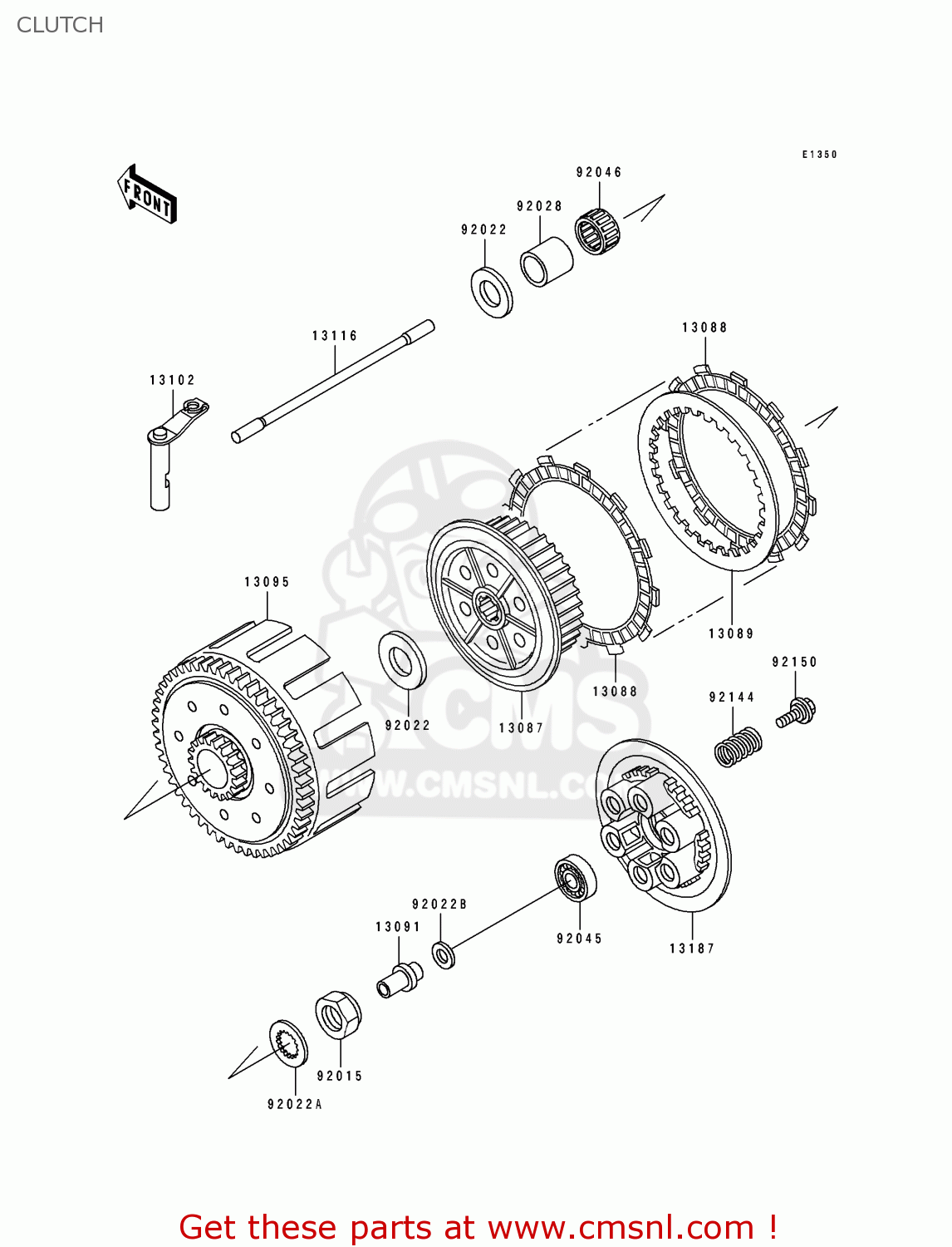 CLUTCH KDX250-E2 1992 EUROPE FR GR AS
