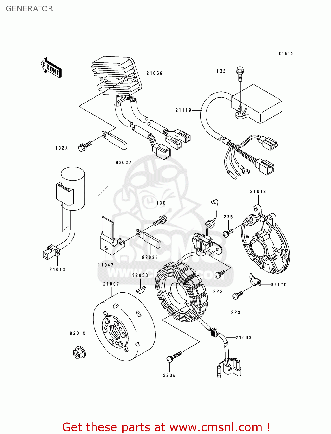 GENERATOR KDX250-E2 1992 EUROPE FR GR AS