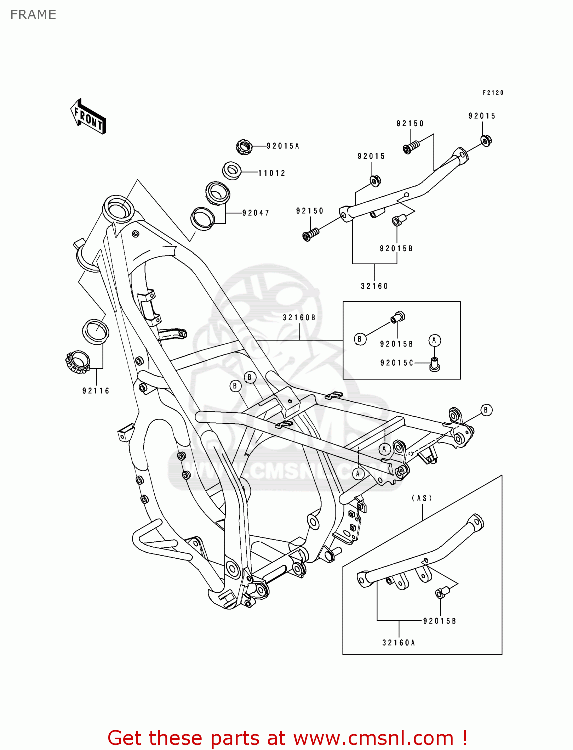 FRAME KDX250-E2 1992 EUROPE FR GR AS