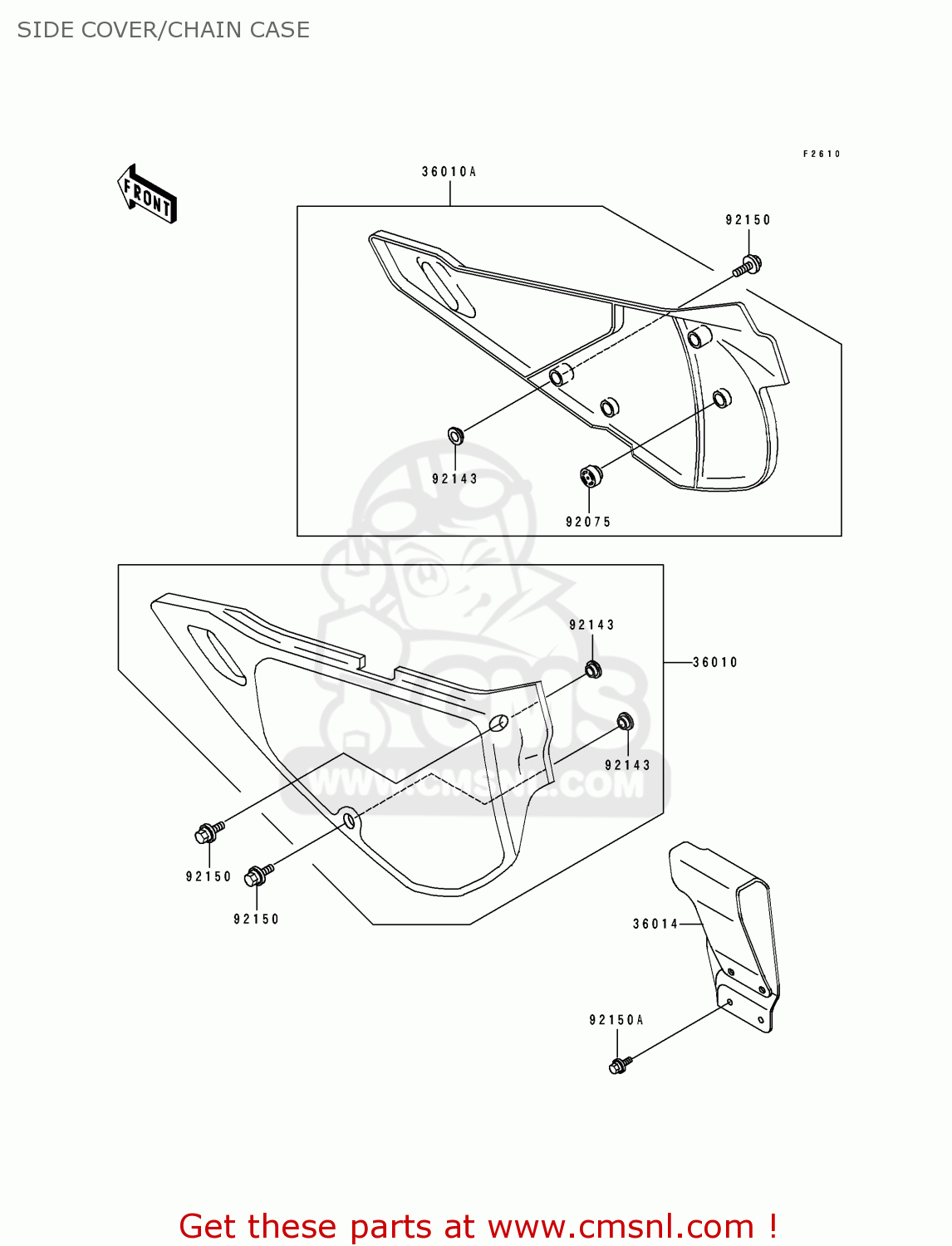 SIDE COVER/CHAIN CASE KDX250-E2 1992 EUROPE FR GR AS
