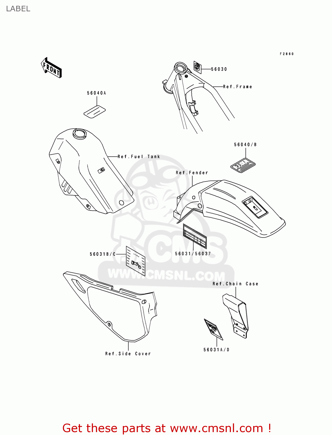 LABEL KDX250-E2 1992 EUROPE FR GR AS