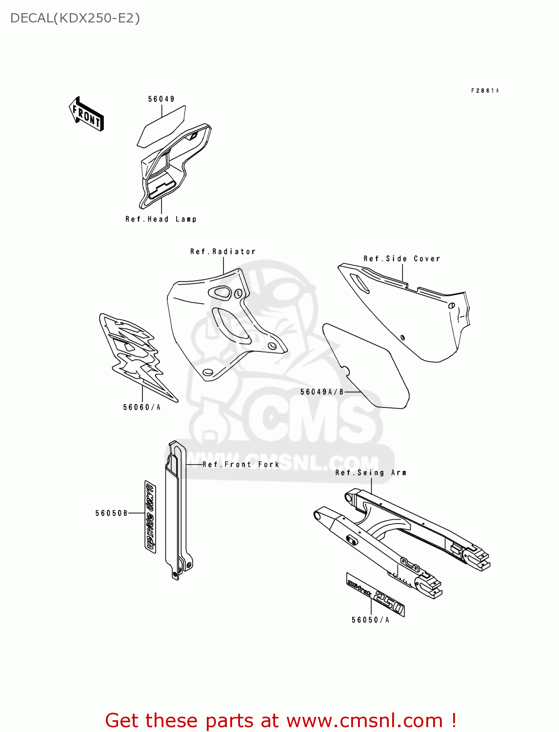 DECAL(KDX250-E2) KDX250-E2 1992 EUROPE FR GR AS