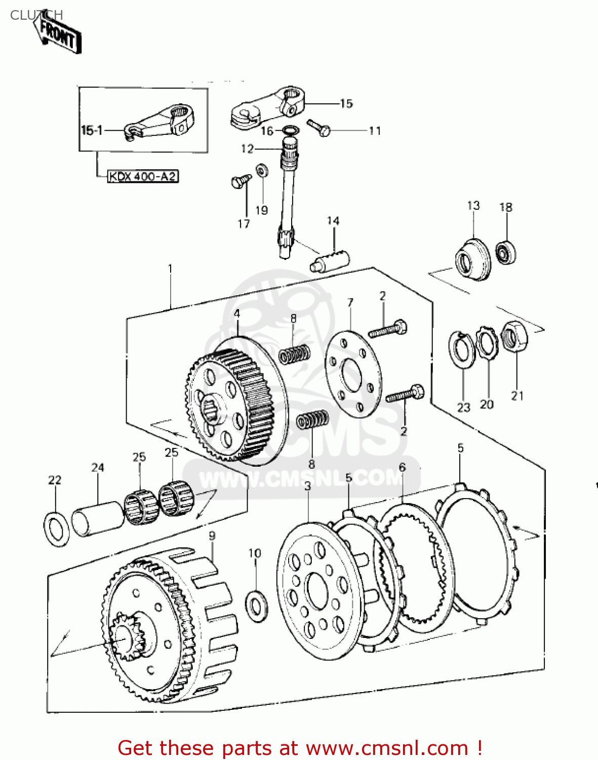CLUTCH KDX400-A1 KDX400 1979 USA CANADA