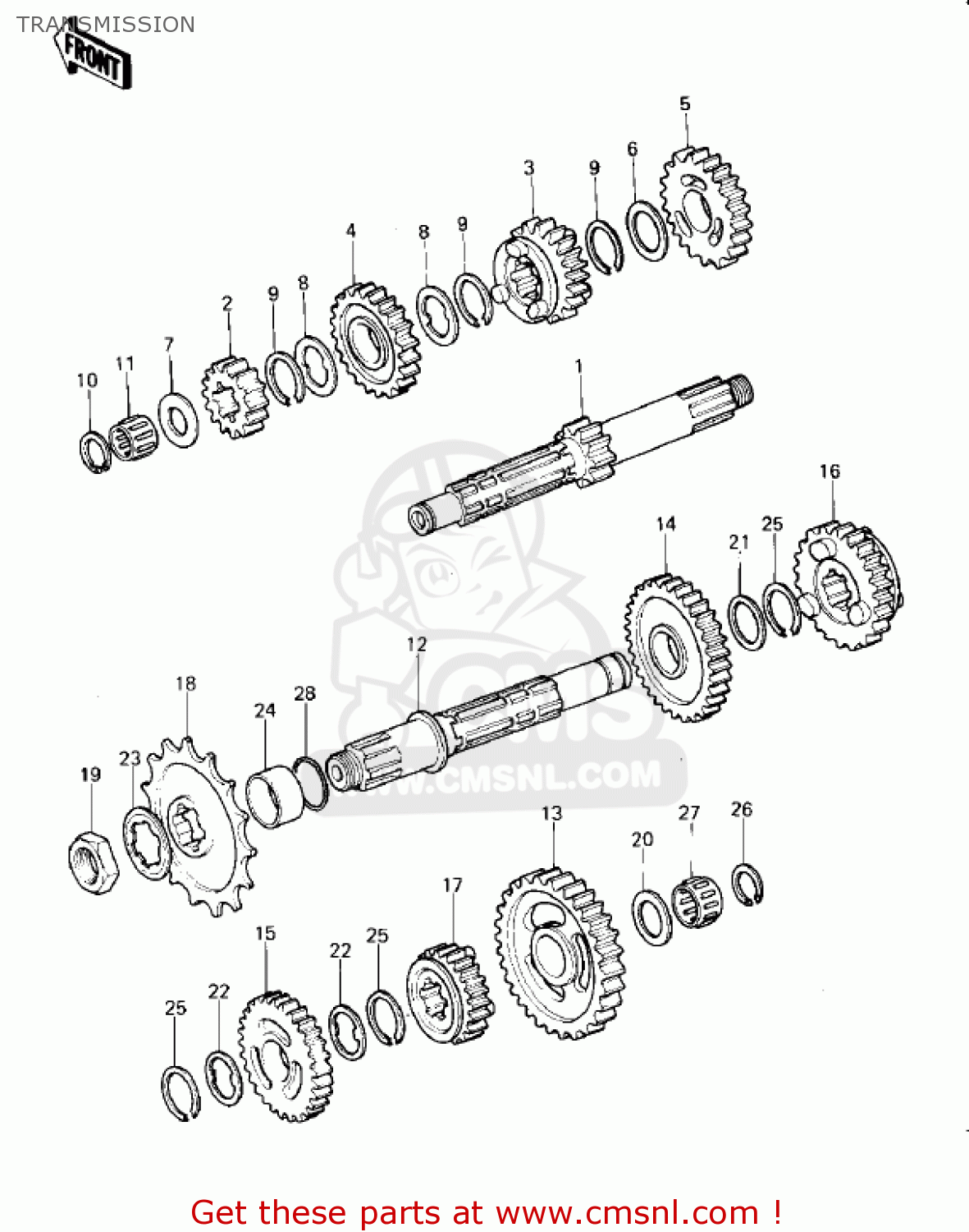 TRANSMISSION KDX400-A1 KDX400 1979 USA CANADA