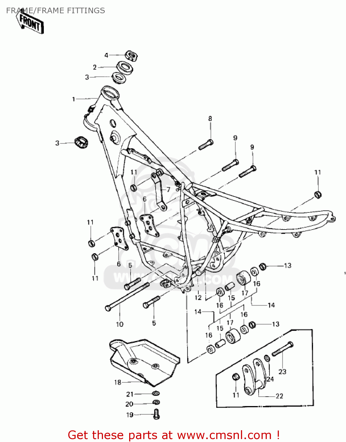 FRAME/FRAME FITTINGS KDX400-A1 KDX400 1979 USA CANADA