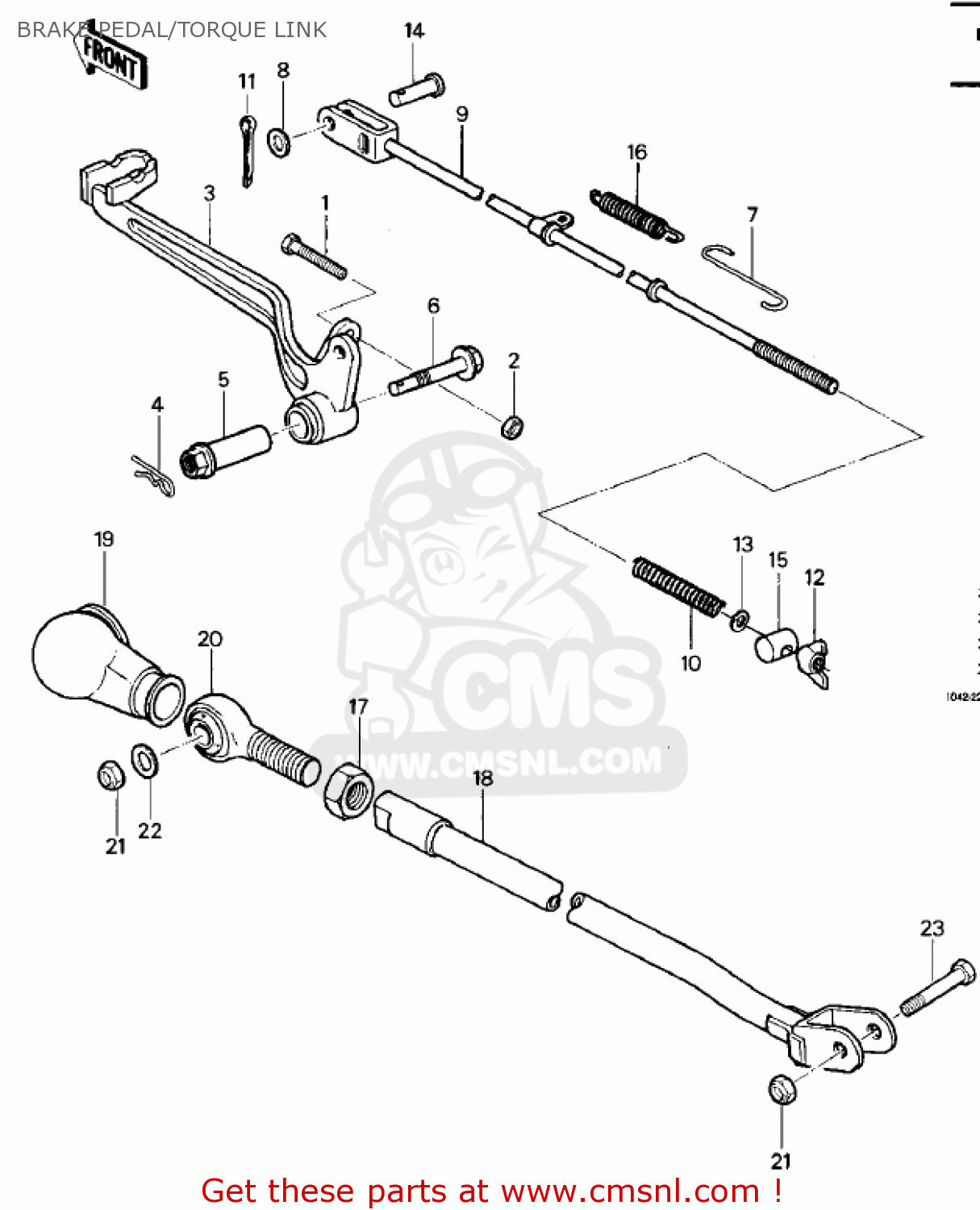 BRAKE PEDAL/TORQUE LINK KDX400-A1 KDX400 1979 USA CANADA