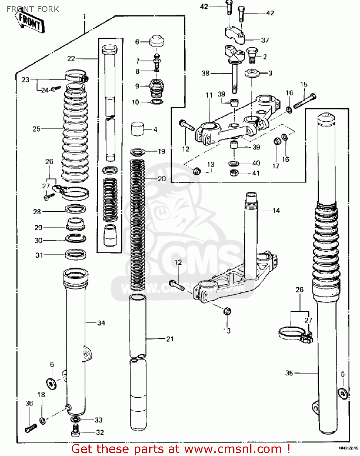 FRONT FORK KDX400-A1 KDX400 1979 USA CANADA