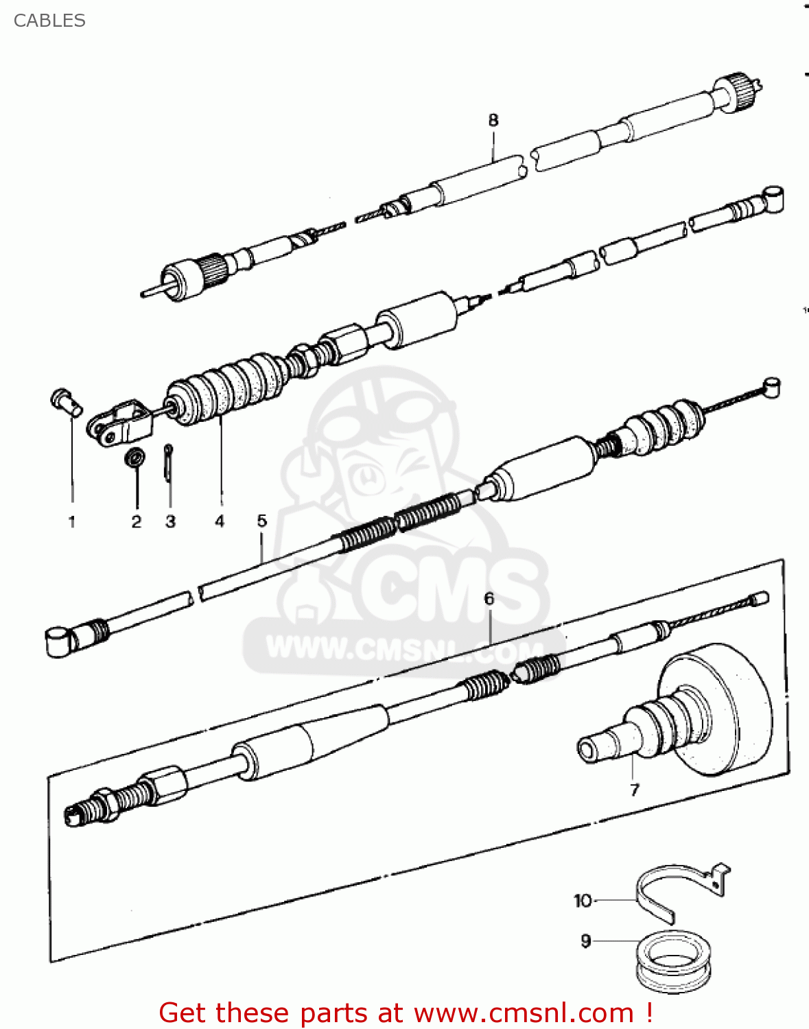 CABLES KDX400-A1 KDX400 1979 USA CANADA