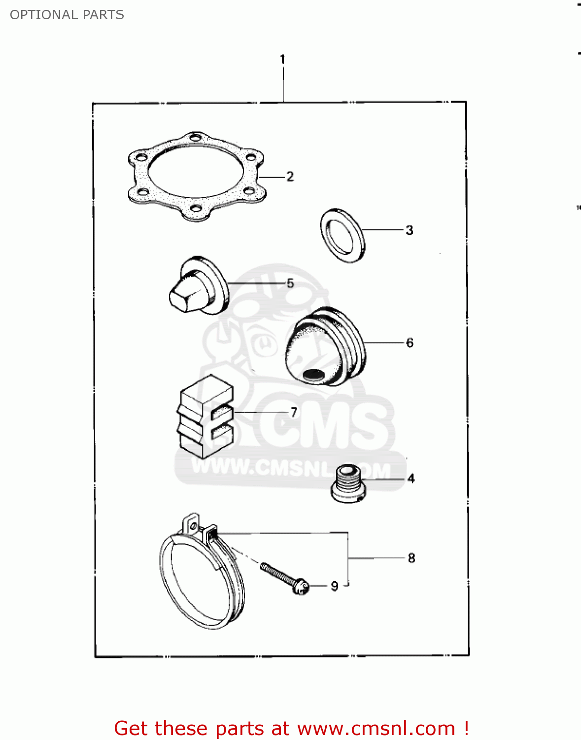 OPTIONAL PARTS KDX400-A1 KDX400 1979 USA CANADA