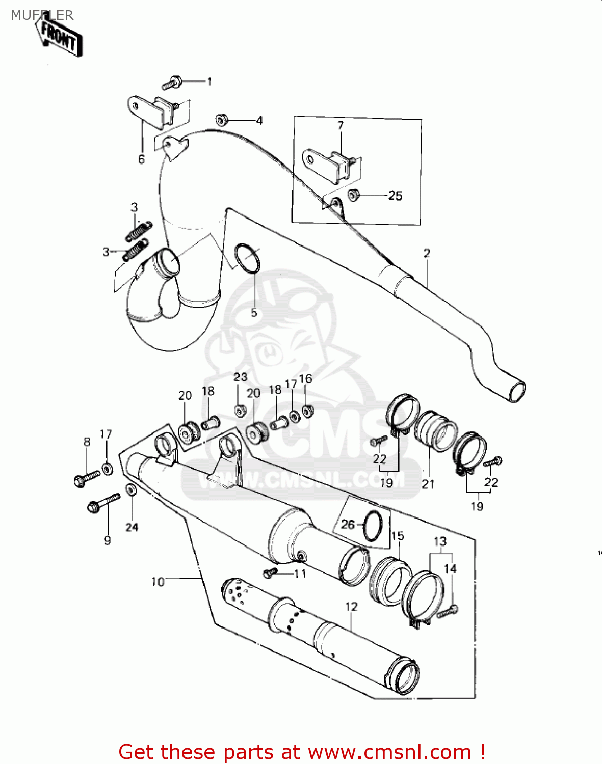 MUFFLER KDX400-A1 KDX400 1979 USA CANADA