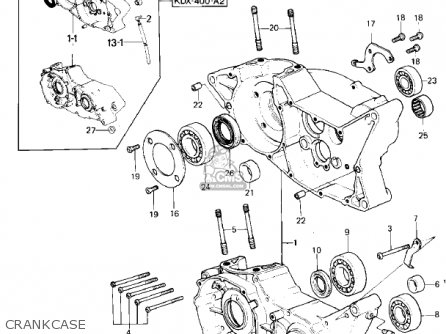 CRANKCASE - KDX400-A1 KDX400 1979 USA CANADA