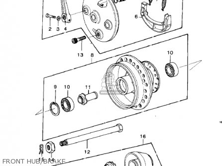 FRONT HUB/BRAKE - KDX400-A1 KDX400 1979 USA CANADA