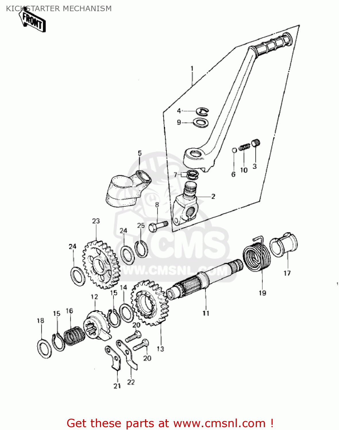 KICKSTARTER MECHANISM KDX400-A2 KDX400 1980 USA CANADA