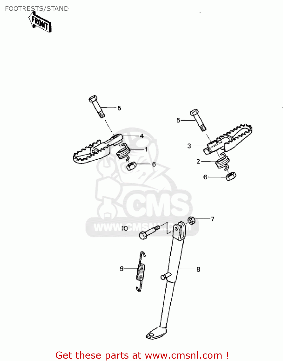 FOOTRESTS/STAND KDX400-A2 KDX400 1980 USA CANADA